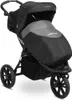 A black and gray sport stroller is shown against a white background. Voir les images du produit