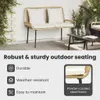Panchina da giardino vidaXL in polyrattan marrone e crema Anteprima dell’immagine prodotto 5