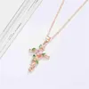 Kruis-infinitiefhanger ketting, kristal hart, blad, kruis, Productafbeelding-voorbeeld 4