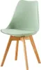 A single light green chair with wooden legs on a white background. Náhled obrázku produktu