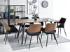A dining room set with a wooden table and six chairs. Náhled obrázku produktu