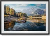 Schöne Berglandschaft mit See– Wandbild mit Rahmen – Produktbild-Vorschau 1
