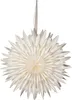 A white paper star ornament hanging from a thin ribbon. Podgląd zdjęcia produktu
