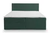 A green boxspring bed with a white mattress is shown against a white background. Produktbild-Vorschau