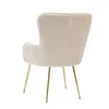 A single beige armchair with gold legs is shown from the back against a white background. Produktbild-Vorschau