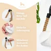 Marketing image showing a toilet paper holder with text callouts about its features. Anteprima dell’immagine prodotto