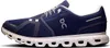 A side view of a single blue running shoe against a white background. Voir les images du produit