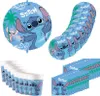 Partygeschirr Disney Stitch, 37-teilige Geburtstagsdeko Produktbild-Vorschau 1