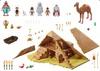 A collection of Playmobil figures and accessories, including a pyramid playset, a camel, and various characters. Produktbild-Vorschau