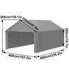 A diagram showing the dimensions of a grey carport. Produktbild-Vorschau