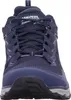 A close-up front view of a navy blue hiking shoe. Produktbild-Vorschau
