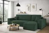 A modern living room with a green sectional sofa, coffee table, and decor. Produktbild-Vorschau