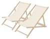 ECD Germany 2x Liegestuhl klappbar aus Holz, Beige, bis Produktbild-Vorschau 1