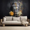 Vlies fototapete Grauer Buddha und Blumen 250x175 cm Feeby Produktbild-Vorschau 3