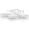 [Home] 6-tlg. Garten-Lounge-Set Massivholz Kiefer Weiß , Produktbild-Vorschau 2