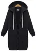 Sweatjacke Zip Hoodie Kapuzenjacke Long Jacke Langarm Produktbild-Vorschau 1