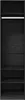 A full-length view of a black wardrobe with shelves and a hanging rod. Produktbild-Vorschau