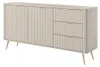 Kommode Sideboard FLORE 163 cm Beige Gold Geriffelt 2D3S Produktbild-Vorschau 6