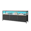 Mueble de TV INONEFT con 3 cajones de tela y luces LED, Vista previa de la imagen del producto 8