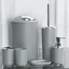 6tlg Badset Badezimmer Zubehör Set Organizer: (Grau Design Produktbild-Vorschau 3