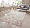 Tapis à motifs marocains, beige et rose, dimensions : 160 x Voir les images du produit 1