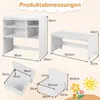 COSTWAY detský stolík 3 v 1 s 2 stoličkami na kolieskach, Náhľad obrázku produktu 3