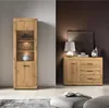 A living room scene featuring a wooden display cabinet and a sideboard. Produktbild-Vorschau