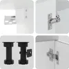 Collage of kitchen cabinet hardware and components. Produktbild-Vorschau