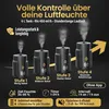 Darstellung der Nebelstufen, Timer- und Feuchteeinstellungen beim NEBEL PRO Luftbefeuchter. Produktbild-Vorschau