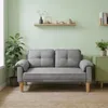 A light green room with a gray sofa, plants, and shelves. Produktbild-Vorschau