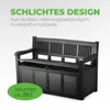 A dark brown outdoor storage bench. Produktbild-Vorschau