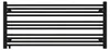 A black radiator with horizontal bars against a white background. Produktbild-Vorschau