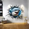 Weißer Hai mit dynamischem 3D-Mauerdurchbruch – Decords Wandtattoo, Produktansicht 3 Voir les images du produit