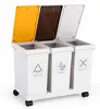 Relaxdays Mülleimer, 3 Fächer, 3x 12 l, Gestell mit Rollen, Produktbild-Vorschau 6