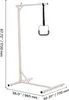 A freestanding bed grab bar with dimensions indicated. Voir les images du produit