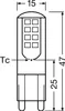 A technical drawing of an LED light bulb with dimensions. Produktbild-Vorschau
