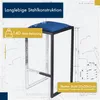 A bar stool shown against a blueprint-style background with technical drawings and text overlays. Anteprima dell’immagine prodotto