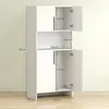 HOMCOM Küchenschrank Hochschrank mit Mikrowellenablage, Produktbild-Vorschau 3