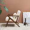 Poltrona scandinava in legno di hevea, Bianco Anteprima dell’immagine prodotto 6