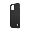 A black iPhone case with a BMW logo on a white background. Produktbild-Vorschau
