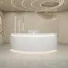 A modern reception desk in a clean, well-lit space. Produktbild-Vorschau