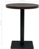 A product shot of a round bistrot table with a dark wood top and a black metal base and pedestal. Náhľad obrázku produktu