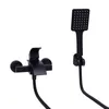 A black shower faucet and shower head set against a white background. Náhled obrázku produktu