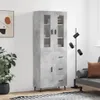 vidaXL Highboard Betongrau 69,5x34x180 cm Holzwerkstoff Produktbild-Vorschau 1