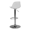 A white bar stool with a chrome base and adjustable height. Náhľad obrázku produktu