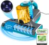 A close-up of a handheld vacuum cleaner, showcasing its features and ratings. Produktbild-Vorschau