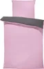 A pink and gray duvet cover set laid out flat. Produktbild-Vorschau