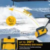 A snow blower in action, showing its throwing distance. Produktbild-Vorschau