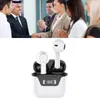 A collage showing a business meeting and a pair of wireless earbuds in their charging case. Podgląd zdjęcia produktu