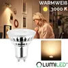 A collage featuring a woman in a room, a close-up of an LED bulb, and a small square showing light emitted from a bulb. Produktbild-Vorschau